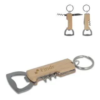 Bamboo wine  bottle opener keychain - LT99705 (gadzety reklamowe)